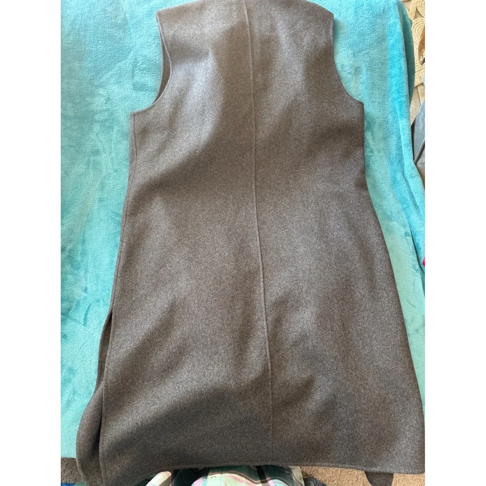 Michael Kors Gray Wool Blend Draped Shawl Collar Long Vest Duster XL - Picture 6 of 8